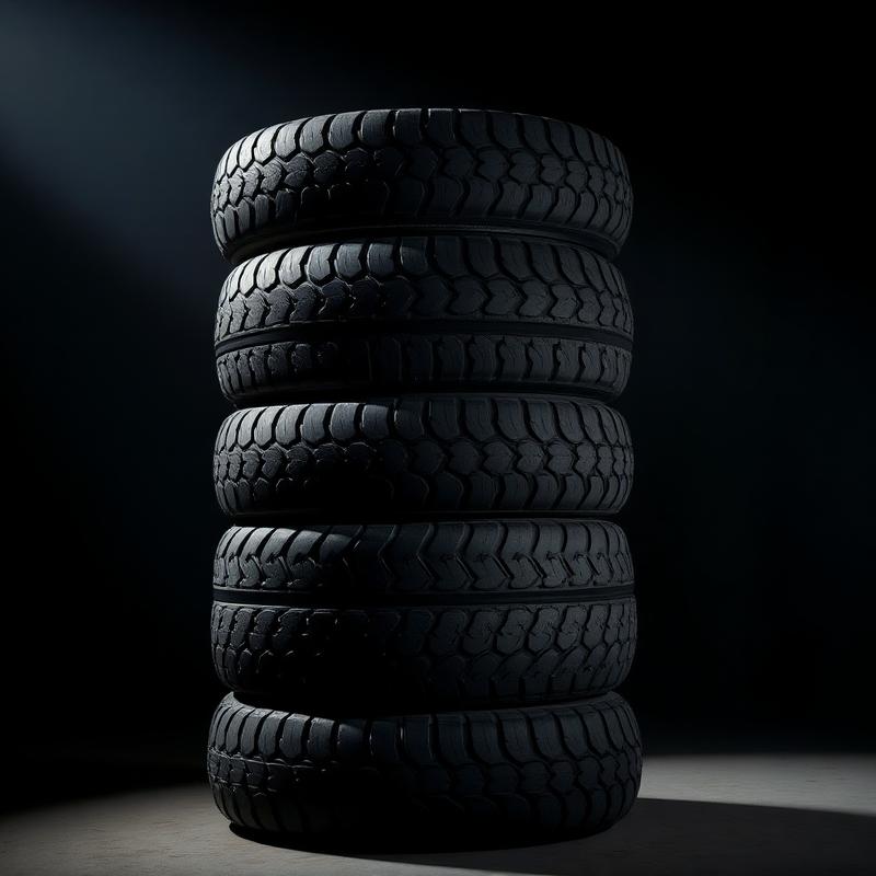 Stack of new motorcycle tyres