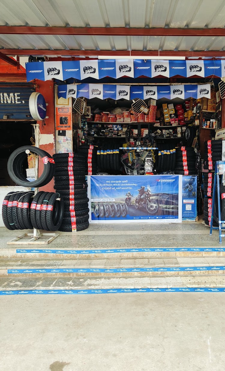 Tyres and parts on display at the store